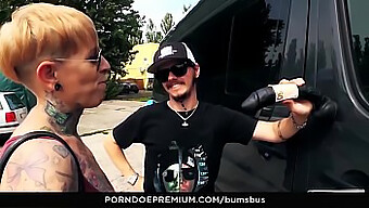 German Inked Milf Engages In Steamy Encounter On A Public Bus