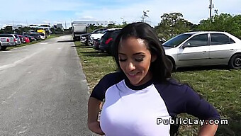 Tiny Latina With Large Breasts Engages In Public Encounter