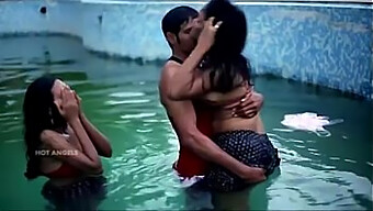 A Man Engages In Sexual Intercourse With Both His Spouse And A Friend By The Swimming Pool, Resulting In A Threesome