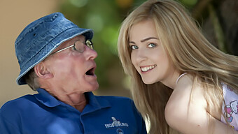 Stunning Young Woman Gives Grandfather Oral Pleasure Outdoors And Consumes His Ejaculation