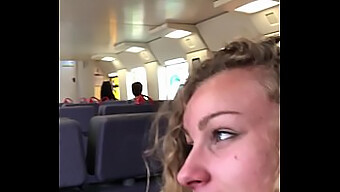 Student Emily Gives A Public Train Blowjob And Swallows Cum In Reality