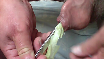 Foreskin Play With Sex Toys And Spring Onion In This Amateur Video