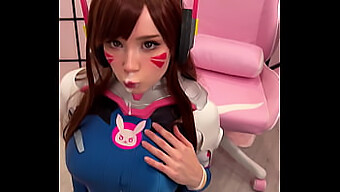 Cosplaying Tiktoker Starlet Performs Oral Sex And Receives Facial From D.Va