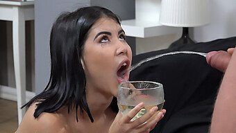 A Willing Submissive Receives A Mouthful Of Urine From A Penis