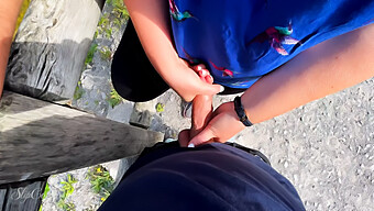 Public Masturbation In Risky Outdoor Setting At Lake