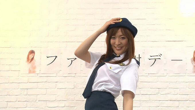 Young Japanese Girl Cosplays As Cop And Gives Oral Pleasure To Two Men