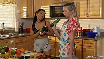 Tiffany Watson And Jada Kai Engage In Lesbian Sex And Insert Cucumber In Their Rear Ends