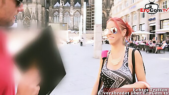 Vicky Sun'S Casting Adventure: Public Flirtation With German Skinny Redhead