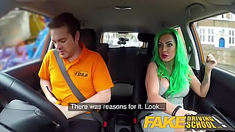 Amateur Emo Girl With Tattoos Gets Turned On By Instructor'S Penis During Driving Lesson