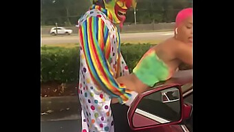 Jasamine Banks Engages In Steamy Encounter With Gibby The Clown On Public Highway