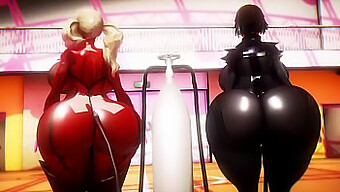 Ann And Makoto'S Sensual 3d Encounter With Inflatable Hourglasses