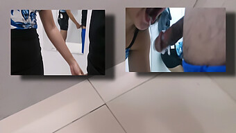 Filipina Retail Employee Gives Oral Pleasure To Her Client In A Department Store Changing Room